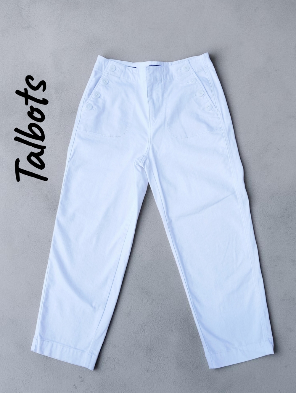 Talbots Size 8 White Sailor-Style Jeans